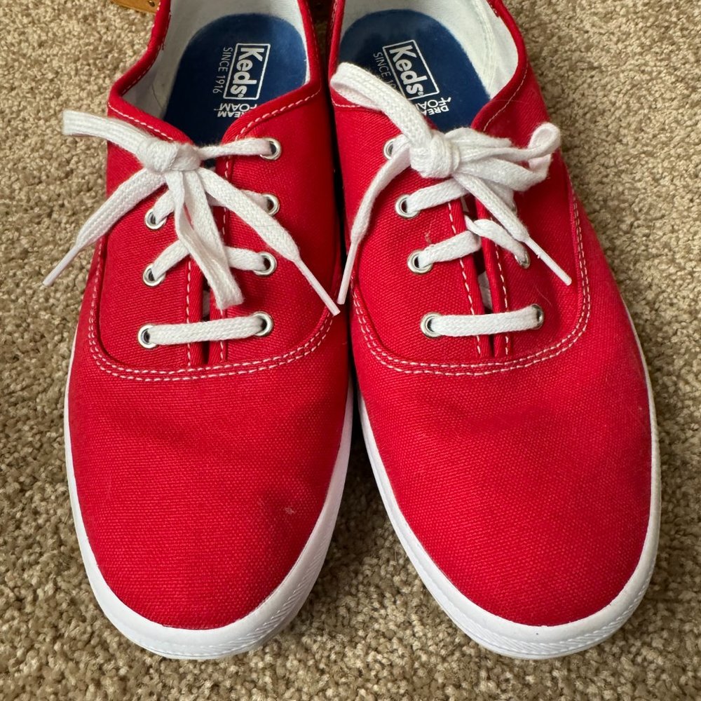 Keds Red Champion Canvas Lace-Up Sneakers 9.5W - Picture 8 of 11